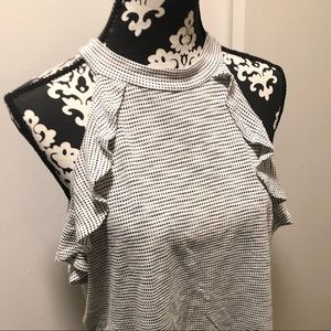Black and white sleeveless top